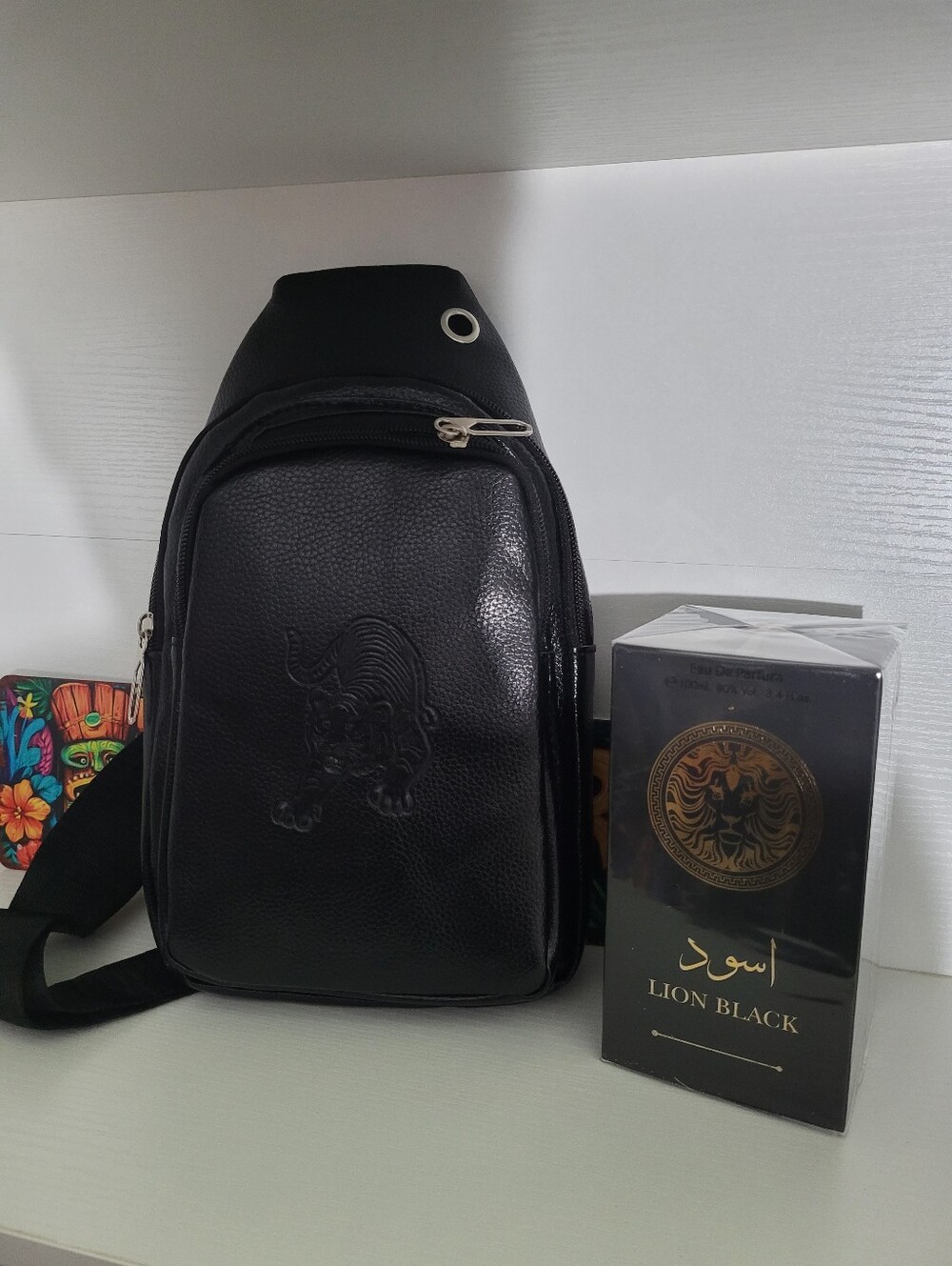 Men 2pc Set Sling Bag With Colonge Fragrance (See Photos)